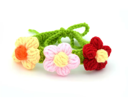 Knit Cat Flower Collar