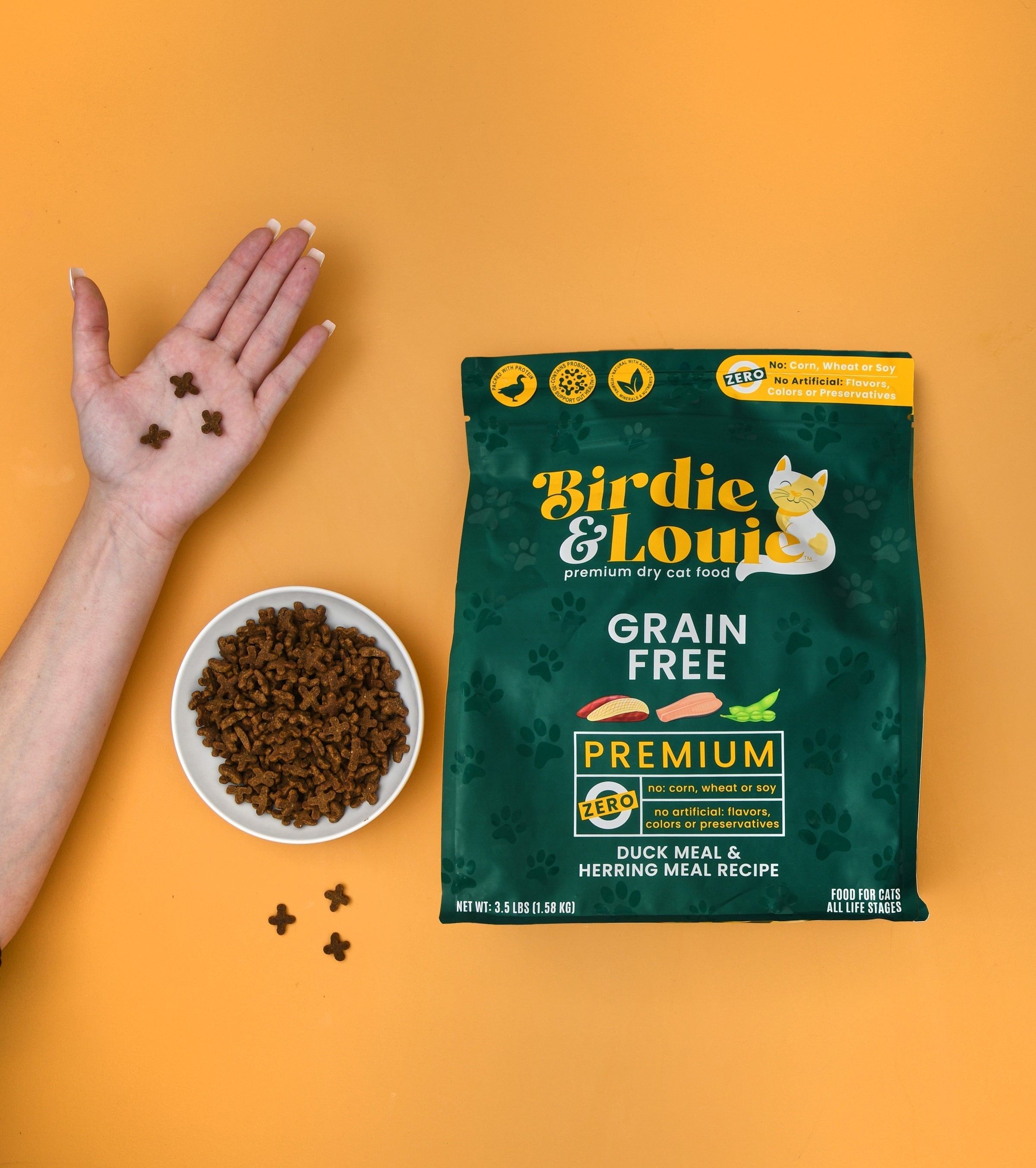 3.5lb Duck Meal & Herring Meal Recipe Dry Cat Food